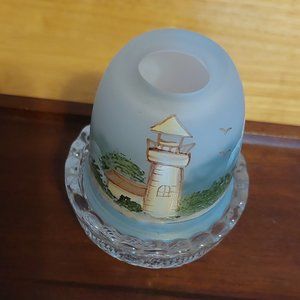 Mosser Glass Hand Painted Light House Fairy Lamp